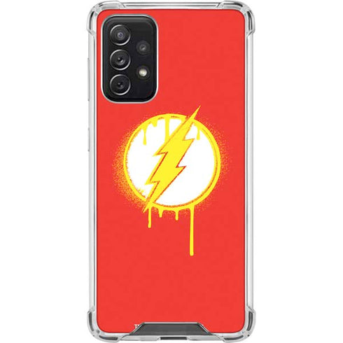 DC Comics The Flash Emblem Drip Galaxy A72 5G Clear Case